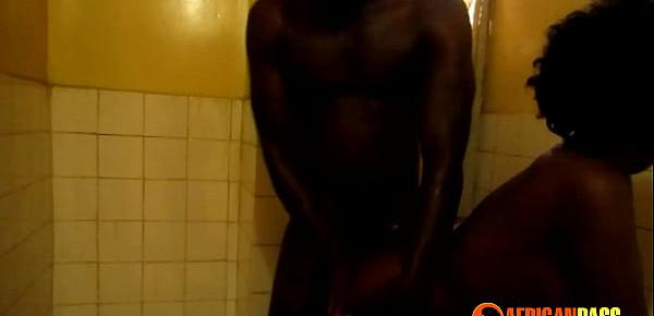  Real African Amateurs Hardcore Fuck In Public Toilet